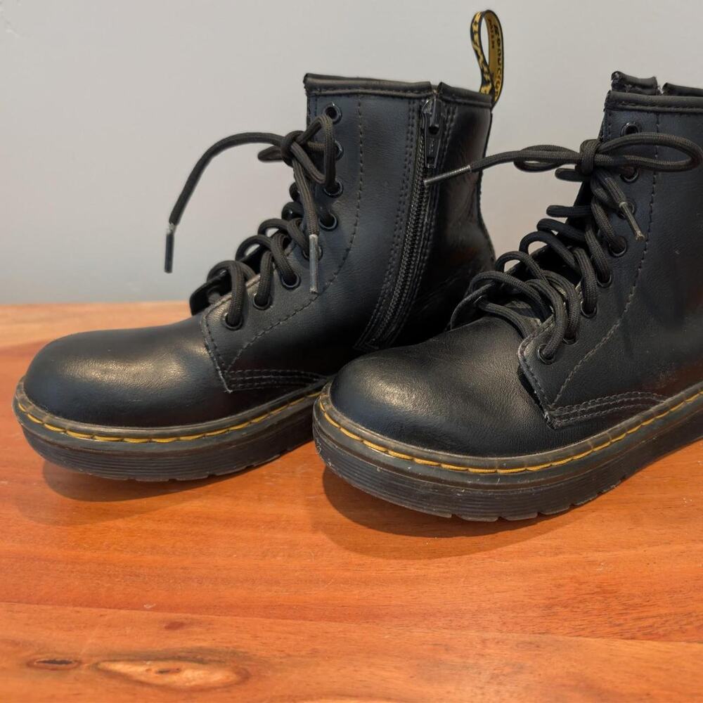 Black Kids Dr Marten Zavala Zip Up Boots Youth Sz 1